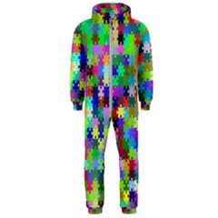 Jigsaw Puzzle Background Chromatic Hooded Jumpsuit (men)  by HermanTelo