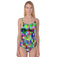 Jigsaw Puzzle Background Chromatic Camisole Leotard  by HermanTelo