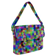 Jigsaw Puzzle Background Chromatic Buckle Messenger Bag by HermanTelo