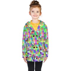 Jigsaw Puzzle Background Chromatic Kids  Double Breasted Button Coat by HermanTelo