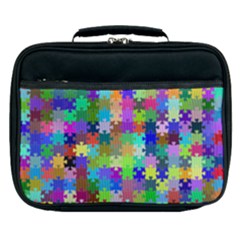 Jigsaw Puzzle Background Chromatic Lunch Bag by HermanTelo