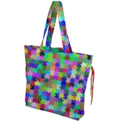 Jigsaw Puzzle Background Chromatic Drawstring Tote Bag by HermanTelo