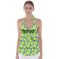 Narcissus Yellow Flowers Winter Babydoll Tankini Top