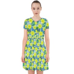 Narcissus Yellow Flowers Winter Adorable In Chiffon Dress by HermanTelo