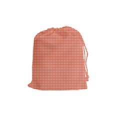 Gingham Plaid Fabric Pattern Red Drawstring Pouch (medium) by HermanTelo