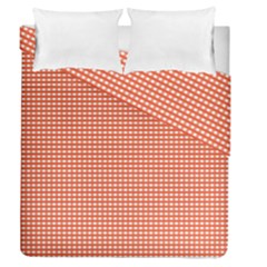 Gingham Plaid Fabric Pattern Red Duvet Cover Double Side (queen Size)