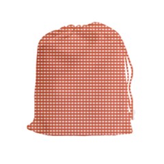 Gingham Plaid Fabric Pattern Red Drawstring Pouch (xl)