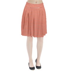 Gingham Plaid Fabric Pattern Red Pleated Skirt