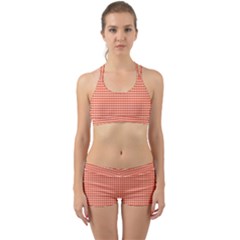 Gingham Plaid Fabric Pattern Red Back Web Gym Set by HermanTelo