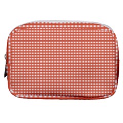 Gingham Plaid Fabric Pattern Red Make Up Pouch (small)