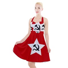 Flag Of Chinese Workers  And Peasants  Red Army, 1928-1937 Halter Party Swing Dress 