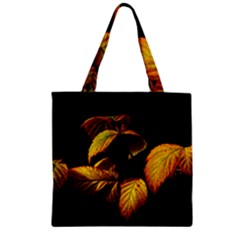 Nature Yellow Plant Leaves Zipper Grocery Tote Bag