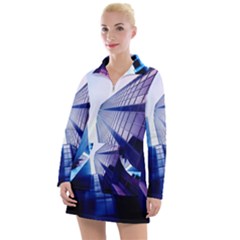 Abstract Architectural Design Architecture Building Women s Long Sleeve Casual Dress