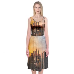 View Of High Rise Buildings During Day Time Midi Sleeveless Dress by Pakrebo