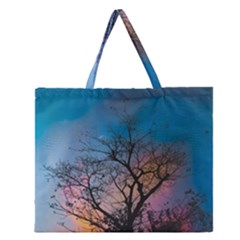 Low Angle Photography Of Bare Tree Zipper Large Tote Bag by Pakrebo