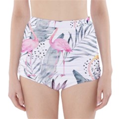 Tropical Flamingos High-waisted Bikini Bottoms by Sobalvarro