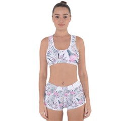 Tropical Flamingos Racerback Boyleg Bikini Set by Sobalvarro