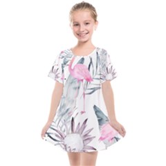 Tropical Flamingos Kids  Smock Dress by Sobalvarro