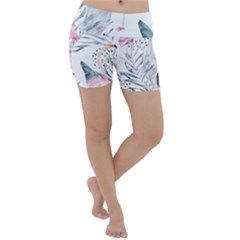 Tropical Flamingos Lightweight Velour Yoga Shorts by Sobalvarro