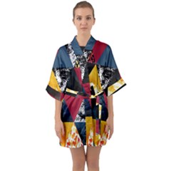 Triangles Quarter Sleeve Kimono Robe by Sobalvarro