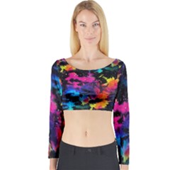 Tie Dye Rainbow Galaxy Long Sleeve Crop Top by KirstenStar