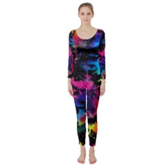 Tie Dye Rainbow Galaxy Long Sleeve Catsuit by KirstenStar