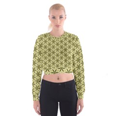 Green Star Pattern Cropped Sweatshirt