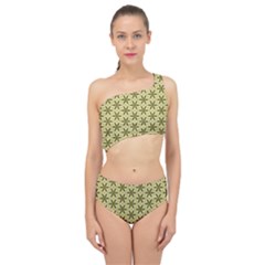Green Star Pattern Spliced Up Two Piece Swimsuit
