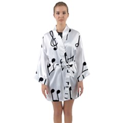 Piano Notes Music Long Sleeve Kimono Robe by HermanTelo