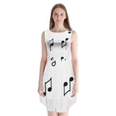 Piano Notes Music Sleeveless Chiffon Dress  
