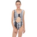 White And Black City Buildings Center Cut Out Swimsuit View1