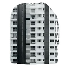 White And Black City Buildings Drawstring Pouch (xxxl) by Pakrebo