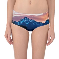 Tree Near Mountain Range Mid-waist Bikini Bottoms by Pakrebo