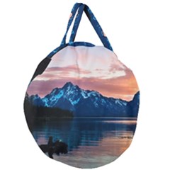 Tree Near Mountain Range Giant Round Zipper Tote by Pakrebo