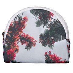 Red Petaled Flowers Horseshoe Style Canvas Pouch by Pakrebo