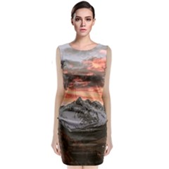 Scenic View Of Snow Capped Mountain Classic Sleeveless Midi Dress by Pakrebo