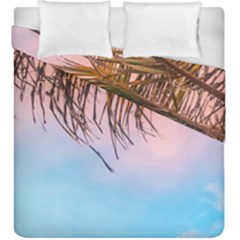 Two Green Palm Leaves On Low Angle Photo Duvet Cover Double Side (king Size) by Pakrebo