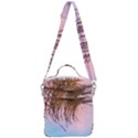 Two Green Palm Leaves On Low Angle Photo Crossbody Day Bag View3