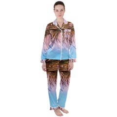 Two Green Palm Leaves On Low Angle Photo Satin Long Sleeve Pyjamas Set by Pakrebo