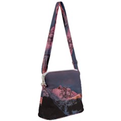 Snowy Summit Zipper Messenger Bag by Pakrebo