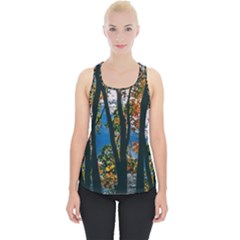 Silhouette Of Trees Piece Up Tank Top