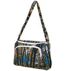 Silhouette Of Trees Front Pocket Crossbody Bag by Pakrebo