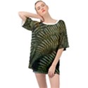 Green Leaves Photo Oversized Chiffon Top View1
