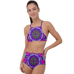 Floral To Be Happy Of In Soul High Waist Tankini Set by pepitasart