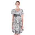 Nature Texture Print Short Sleeve V-neck Flare Dress View1