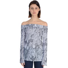 Nature Texture Print Off Shoulder Long Sleeve Top by dflcprintsclothing