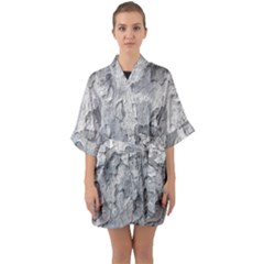 Nature Texture Print Quarter Sleeve Kimono Robe by dflcprintsclothing