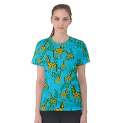 Cute Giraffes Pattern Women s Cotton Tee