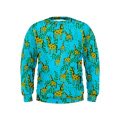 Cute Giraffes Pattern Kids  Sweatshirt by bloomingvinedesign