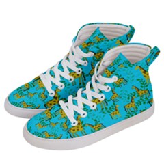 Cute Giraffes Pattern Women s Hi-top Skate Sneakers by bloomingvinedesign